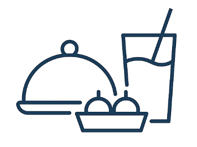 <p><span style="color: rgb(0, 0, 0);">Premium hospitality service with gourmet food, finger food, and soft drinks</span></p> Icon