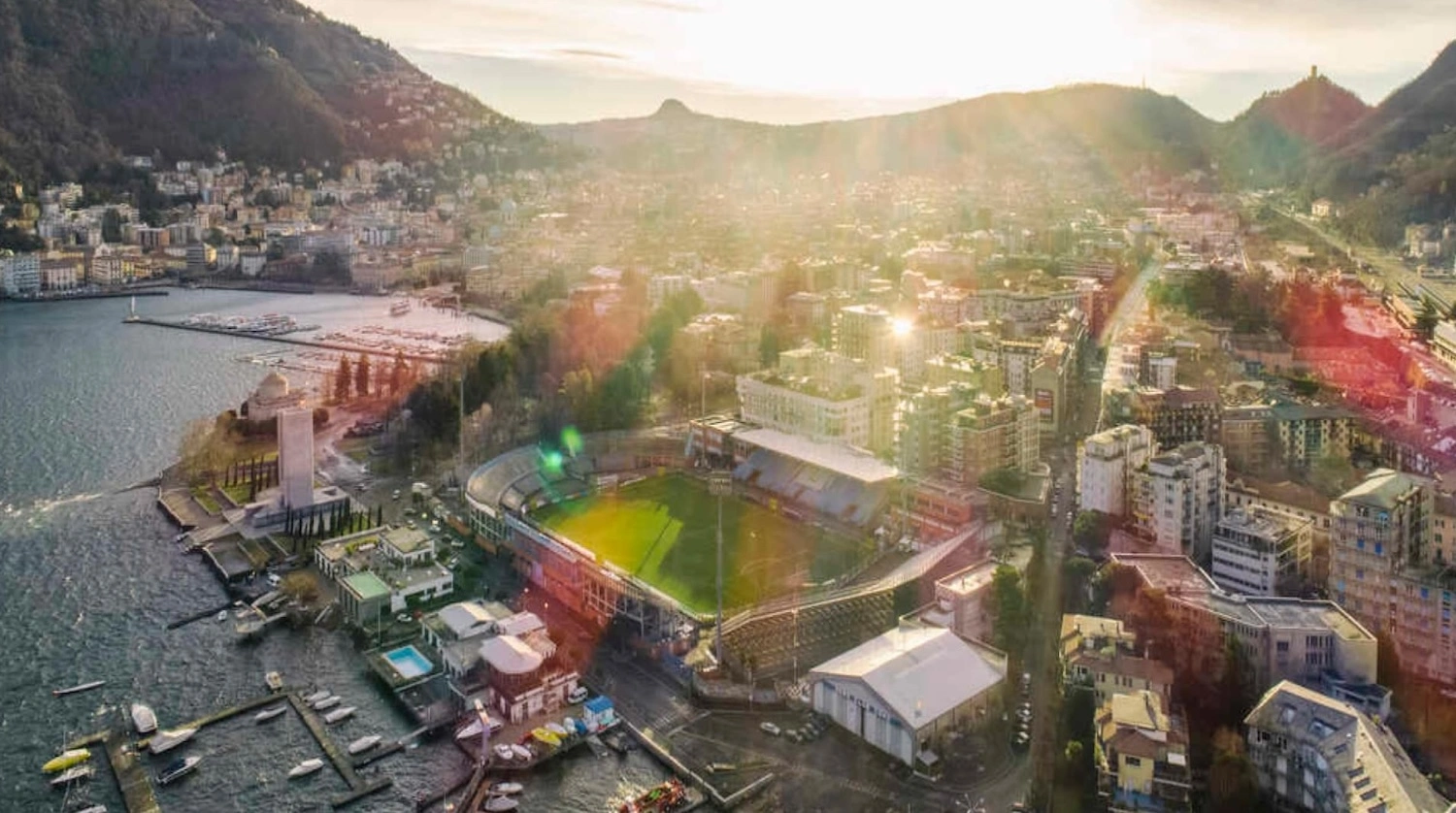 Como 1907 stadium aerial view